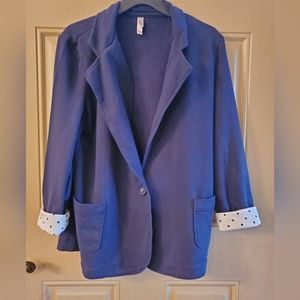 Xhilaration Coat With Roll Up Polka Dot Sleeves Size XXL
